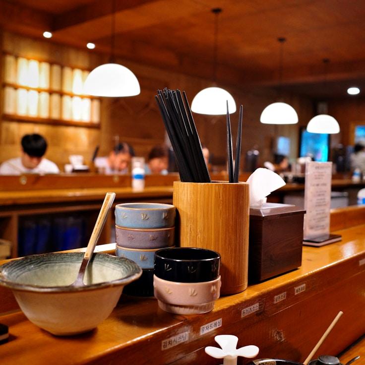 Restaurant interior with private family seating